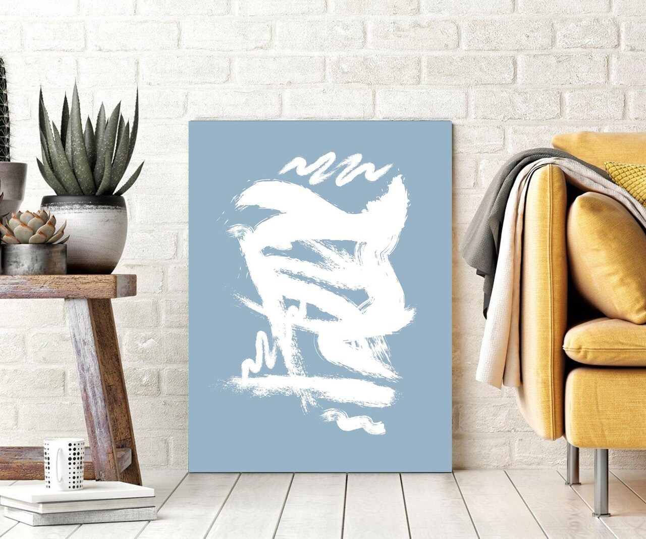 Abstract Artwork Paint splash Wall Art Shape Wall Decor L Framed Canvas Artwork